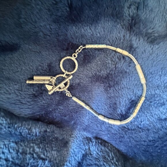 Vintage Silpada Multi-Finish .925 Sterling Silver Bracelet Toggle Clasp B1975 - Picture 4 of 6